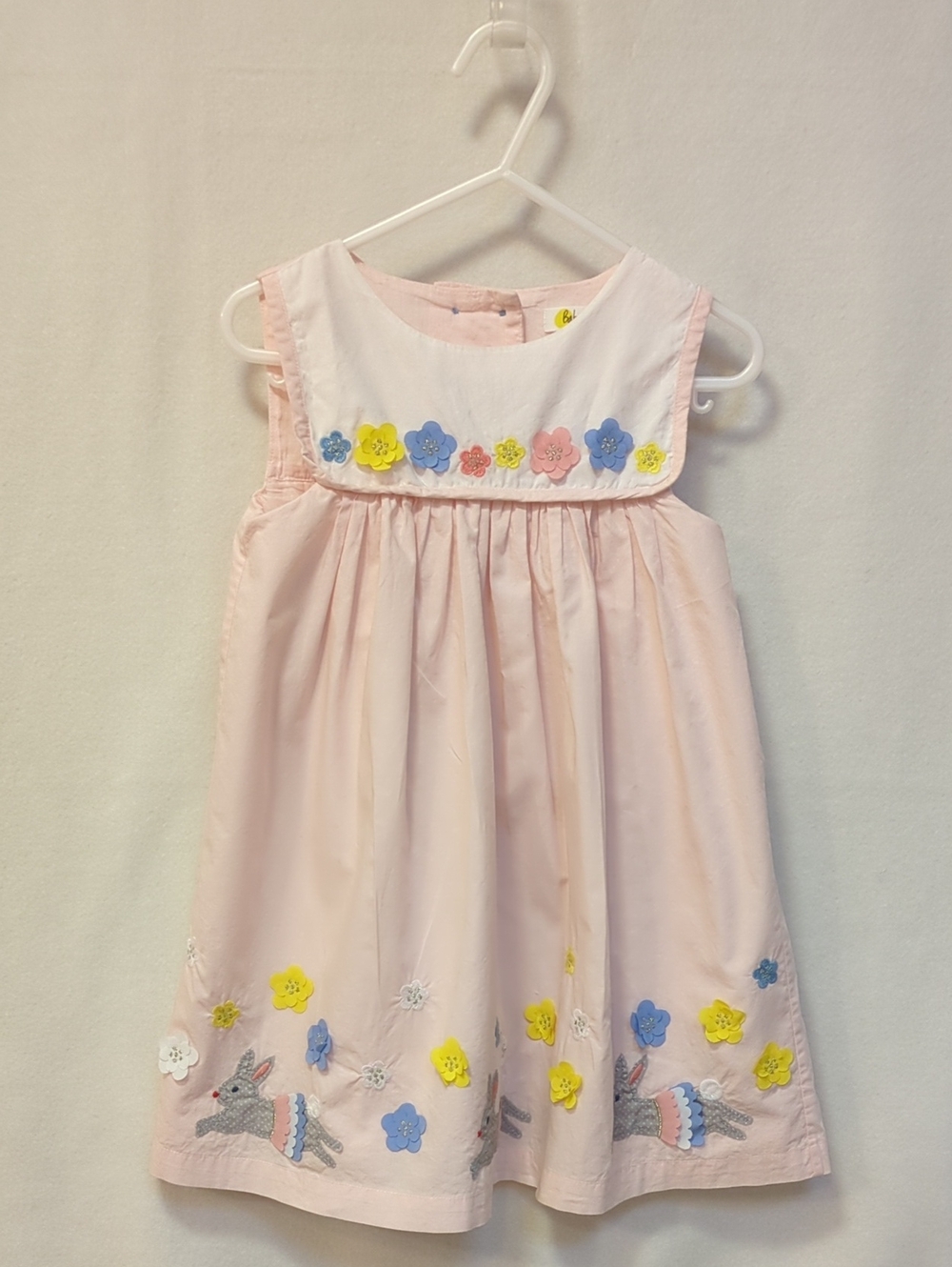 Baby Boden Embroidered Bunny Dress